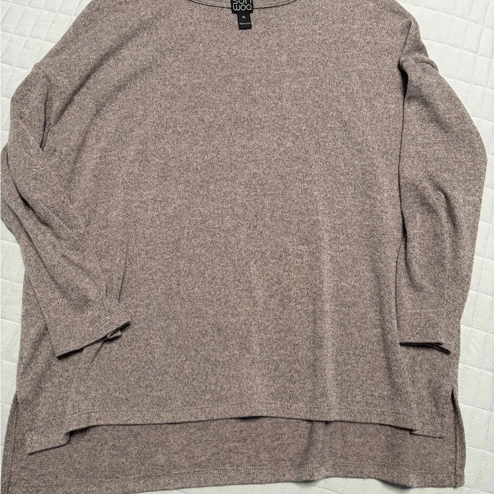 CLARA SUNWOO Heather Gray Knit Top